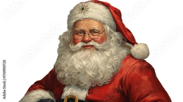 Fototapeta Santa Claus Portrait on Transparent Background