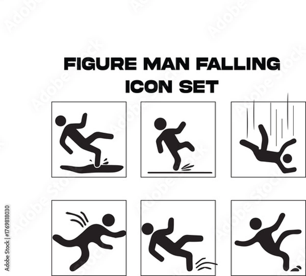 Fototapeta FIgure Man Falling Icon Set