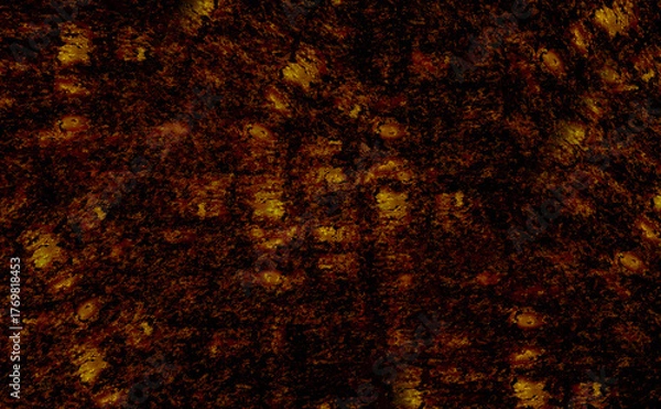 Obraz 金の色がメインでざらざらな表面の質感でグラデーションもある抽象的なデザインの背景、壁紙、テクスチャ