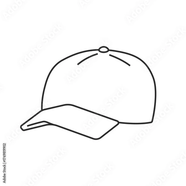 Fototapeta 帽子、キャップ、洋服、ファッション、コーディネート、おしゃれ関連のイラスト