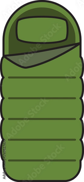 Fototapeta Camping bed roll sleeping mat Dark Green icon.