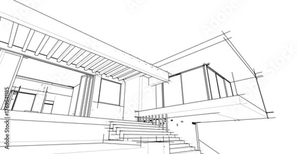 Fototapeta Architecture building abstract vector illustration