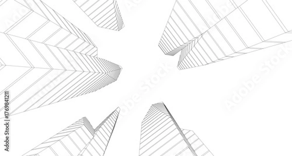 Fototapeta Architecture building abstract vector illustration