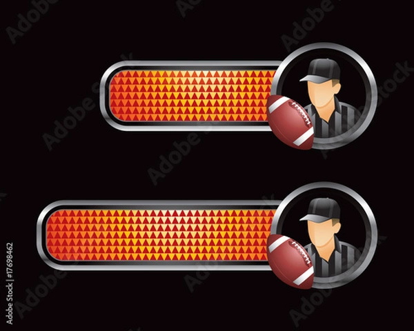 Obraz Football referee and ball on orange checkered tabs
