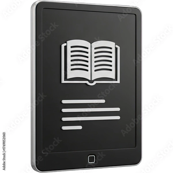 Obraz Digital Book Icon on Tablet Screen.