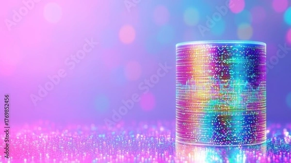 Fototapeta Abstract Data Cylinder: Tech, Information, Future Concepts