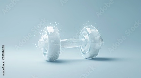 Obraz Transparent Dumbbell - A Symbol of Clarity and Fitness.
