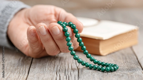 Fototapeta Ashura day reflection concept with tasbeeh rosary