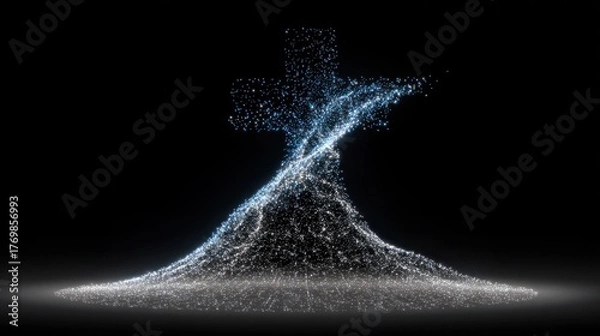 Obraz Abstract Digital Art Depicting a Spiritual Cross.