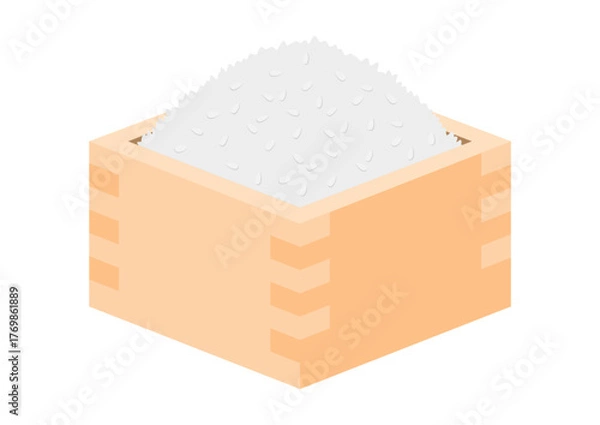 Fototapeta 升に盛られた米のイラスト
