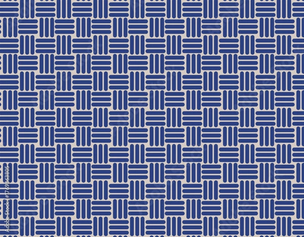 Fototapeta ファブリック素材　おしゃれな和柄背景　三崩し　紺色