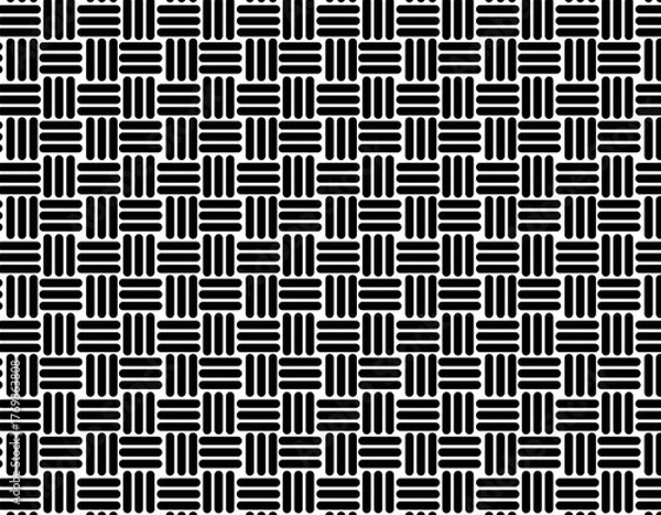 Fototapeta ファブリック素材　おしゃれな和柄背景　三崩し　白黒