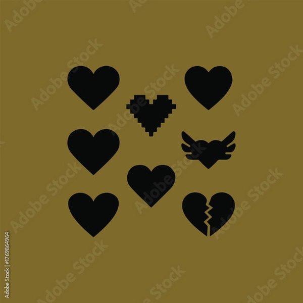 Fototapeta  Heart icon set 