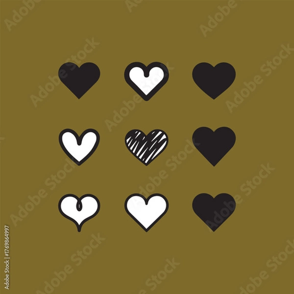 Fototapeta  Heart icon set 
