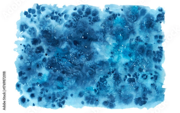 Fototapeta Space watercolor illustration. Universe, space, galaxy, sky. Atlas. Astronomy science. Blue watercolor background. Abstract. Isolated illustration. For print and electronic media.