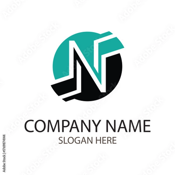 Fototapeta NN letter logo design, suitable for company name	