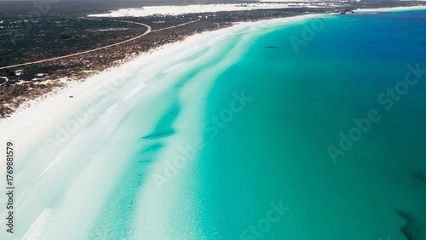 Obraz Beautiful turquoise waters meet sandy shores in a tranquil coastal scene