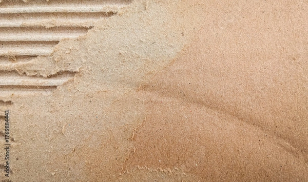 Obraz Unique Torn Cardboard Texture Corrugated with rough edge detail. This Torn Cardboard Texture is ideal for grunge posters, packaging, and rustic backdrops