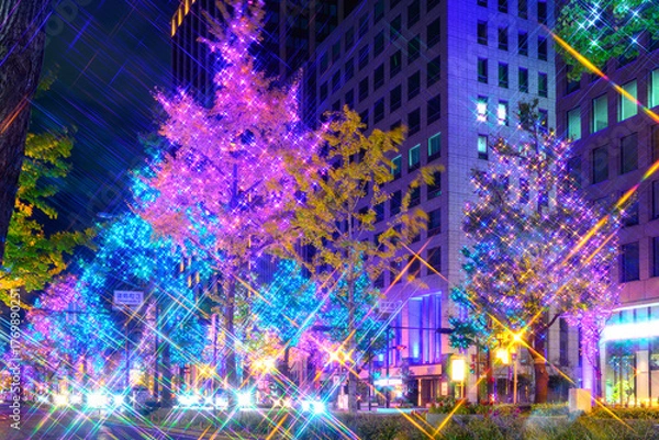 Obraz 御堂筋のイルミネーション