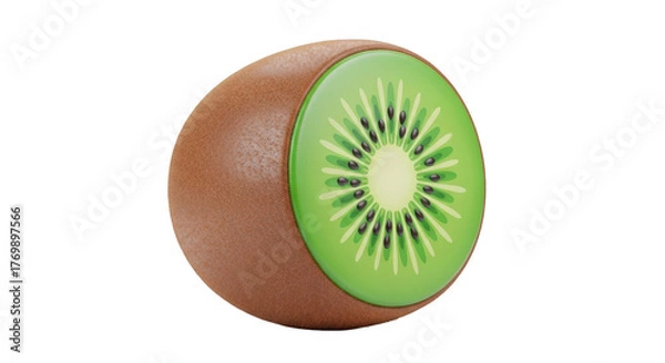 Fototapeta 3d icon of kiwi fruit isolated on transparent background