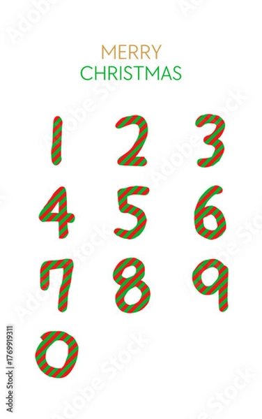 Fototapeta 크리스마스 숫자 벡터 