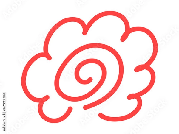 Obraz 手書きの赤色のシンプルで可愛い花丸のイラスト