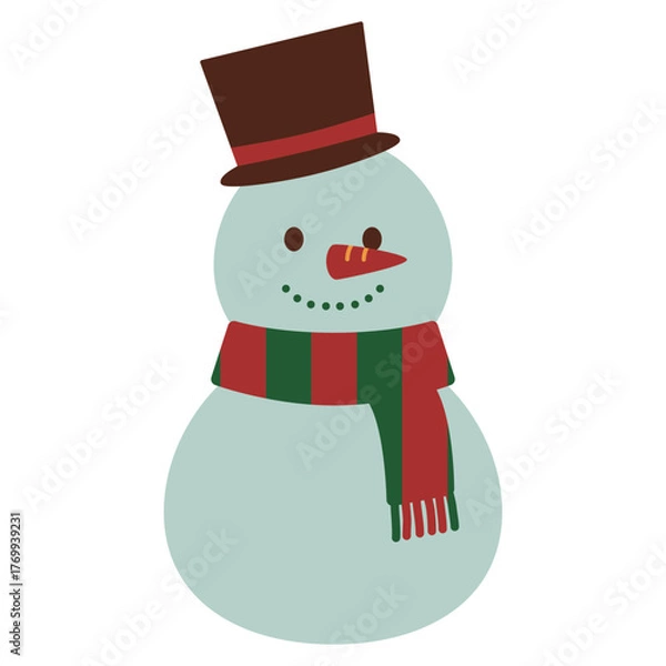 Obraz 帽子をかぶった雪だるまのイラスト