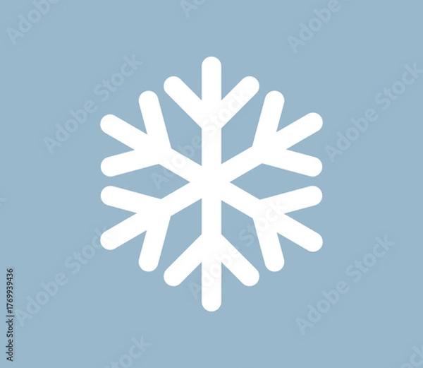 Obraz 白い雪の結晶のアイコンイラスト　ベクター

