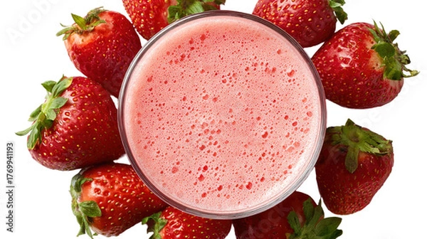 Fototapeta Fresh strawberry with spiral splash juice