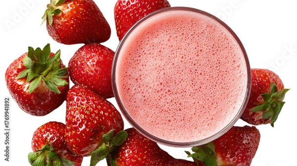 Obraz Fresh strawberry with spiral splash juice