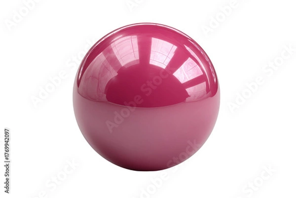 Fototapeta Glossy pink sphere with reflections on black background ball shiny, Png, Isolated on Transparent Background, Cut Out