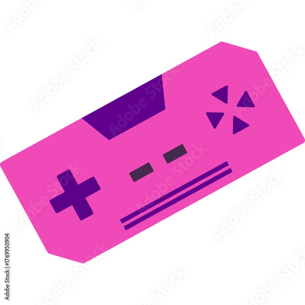 Fototapeta Pink and Purple Video Game Controller with D-Pad and Buttons on a Transparent Background