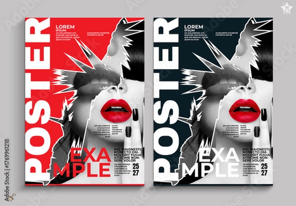 Obraz Torn Paper Typographic Poster Layout