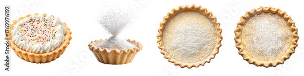 Fototapeta Sugar sprinkle – Sugar dusted over the pie crust or filling for sweetness and decoration. Isolated on Clear White Background Highly Detailed