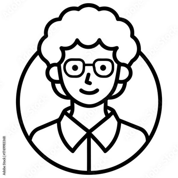 Fototapeta Vector illustration of a funny cartoon chef boy character with a hat and glasses