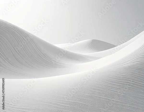 Fototapeta Minimalist White Geometric Landscape with Fine Lines Under a Clear Bright Sky Abstract Illustration