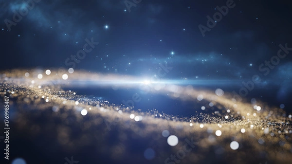 Fototapeta Vibrant cosmic galaxy with swirling nebulae and bright stars in deep space a celestial spectacle of light and wonder