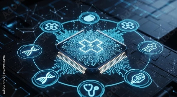 Obraz Artificial Intelligence in Healthcare and Modern Medicine Concept.