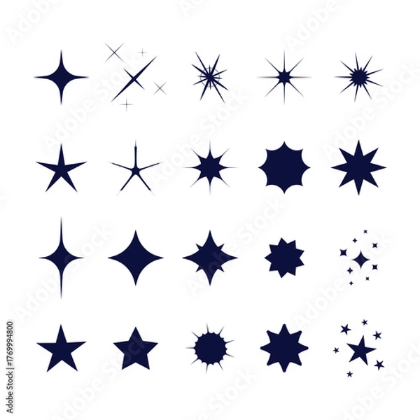 Obraz 02_Flat Sparkling star collection