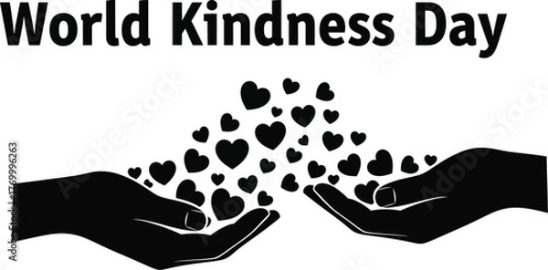 Fototapeta World kindness day illustration with heart shape hands a symbol of love, compassion and generosity