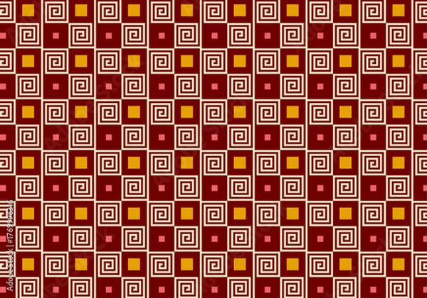 Fototapeta 雷紋のポップなパターン柄