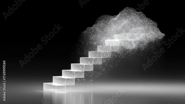 Obraz Stairway to Heaven - Ascending Steps into the Clouds of Hope.