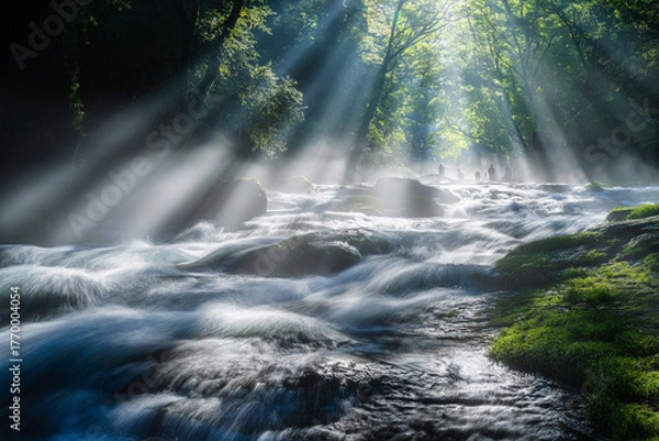 Fototapeta 熊本-【菊池渓谷の光芒】