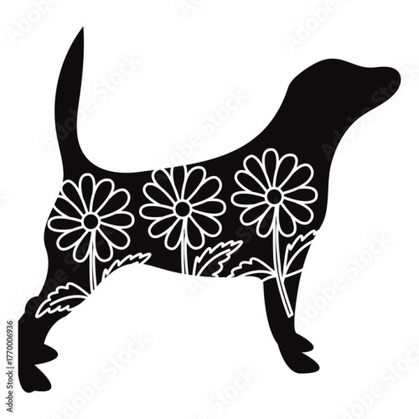 Obraz Flower Dog Animal SVG Vector 6