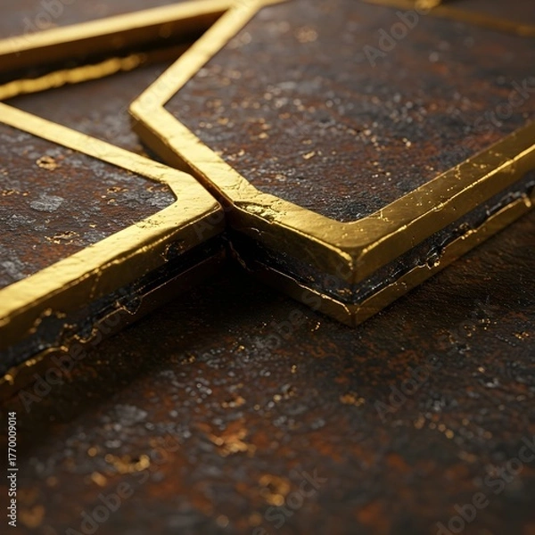 Obraz Luxury Industrial Texture with Gold Edge Frame