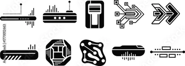 Fototapeta Futuristic technology icons set vector illustration stock template