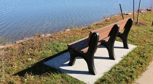 Obraz Bench next to lake