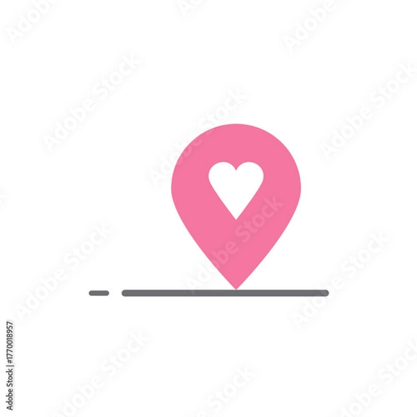 Obraz Pink love map pin