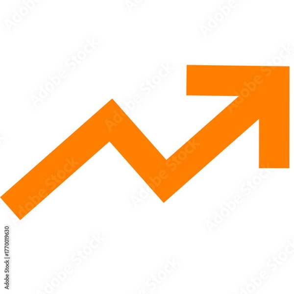 Fototapeta orange trend up arrow icon