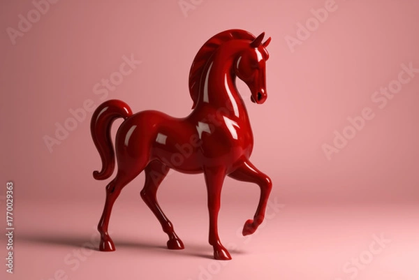 Fototapeta Dynamic Glossy Red Horse – Year of the Horse Celebration